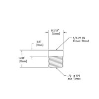 T&S 000568-25 1/2-14 NPT Male x 5/8-27 UN Female Adapter