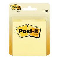 3M Post-It® 3" x 3" Canary Yellow 50 Sheet Sticky Note Pad - 4/Pack