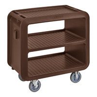 Cambro Service Cart PRO 37 1/2" x 22" x 37 1/4" Dark Brown 3-Shelf Beverage / Service Cart with 4 Swivel Casters SC230S131