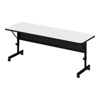 Correll 24" x 72" Frostly White 23"-31" Adjustable Height Deluxe High-Pressure Laminate Dry Erase Board Flip Top Table