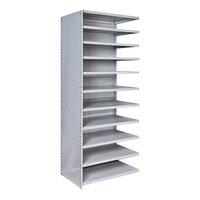 Hallowell MedSafe Hi-Tech 36" x 24" x 87" Light Gray Antimicrobial Steel Closed 11-Shelf Medium-Duty Shelving Add-On A452C-24PL-AM