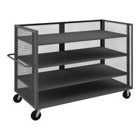 Durham Mfg 36" x 72" 14 Gauge Steel Adjustable 4-Shelf 3-Sided Mesh Truck - 3,000 lb. Capacity 3ST-EX3672-3AS-95