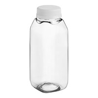 Captiva Containers 8 oz. Tall Square PET Clear Juice Bottle with White Lid - 320/Case