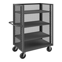 Durham Mfg 36" x 60" 14 Gauge Steel Adjustable 4-Shelf 3-Sided Mesh Truck - 3,000 lb. Capacity 3ST-EX3660-3AS-95