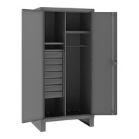 Durham Mfg 36" x 24" x 78" 12 Gauge Steel 3-Shelf Wardrobe Cabinet with 7 Drawers HDWC243678-7M95