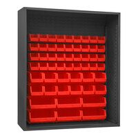 Durham Mfg 60" x 24" x 72" 12 Gauge Steel Enclosed Bin Rack with 54 Red Bins 5019-54-1795