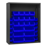 Durham Mfg 48" x 18" x 60" 12 Gauge Steel Enclosed Bin Rack with 30 Blue Bins 5006-30-5295