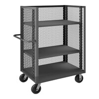 Durham Mfg 36" x 60" 14 Gauge Steel Adjustable 3-Shelf 3-Sided Mesh Truck - 3,000 lb. Capacity 3ST-EX3660-2AS-95