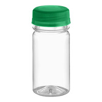 Captiva Containers 2.5 oz. Round PET Clear Energy Bottle with Green Lid - 900/Case