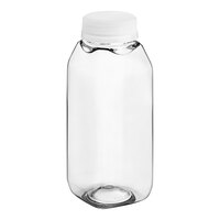 Captiva Containers 8 oz. Tall Square PET Clear Juice Bottle with Clear Lid - 320/Case