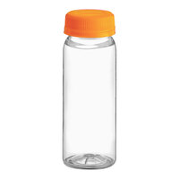 Captiva Containers 4 oz. Round PET Clear Energy Bottle with Orange Lid - 650/Case