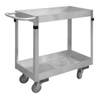 Durham Mfg 16" x 30" Stainless Steel 2-Shelf Stock Cart SRSC32016302ALU4PU