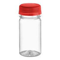 Captiva Containers 2.5 oz. Round PET Clear Energy Bottle with Red Lid - 900/Case