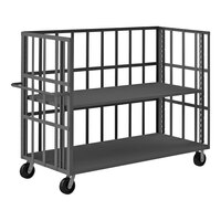 Durham Mfg 72" x 30" 14 Gauge Steel Adjustable 2-Shelf Open Portable Truck OPTFB-7230-1AS-95