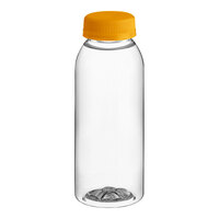Captiva Containers 8 oz. Round PET Clear Juice Bottle with Orange Lid - 320/Case