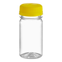 Captiva Containers 2.5 oz. Round PET Clear Energy Bottle with Yellow Lid - 900/Case
