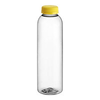 Captiva Containers 16 oz. Round rPET Clear Juice Bottle with Yellow Lid - 186/Case