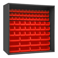 Durham Mfg 72" x 24" x 72" 12 Gauge Steel Enclosed Bin Rack with 72 Red Bins 5023-72-1795