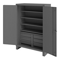 Durham Mfg 48" x 24" x 78" 12 Gauge Steel 4-Shelf Cabinet with 6 Drawers and Pegboard Panels HDCDP244878-4SS6B95