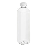 Captiva Containers 32 oz. Tall Square PET Clear Juice Bottle with Clear Lid - 104/Case