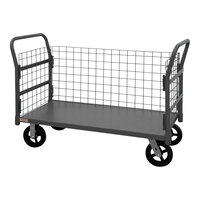 Durham Mfg 30" x 60" 14 Gauge Steel 3-Sided Wire Cart with Removable Handles W3SPT-306038-1-8MR95