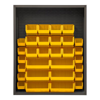 Durham Mfg 48" x 18" x 60" 12 Gauge Steel Enclosed Bin Rack with 30 Yellow Bins 5006-30-95