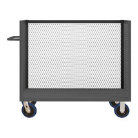 Durham Mfg 30" x 60" 14 Gauge Steel 3-Sided Mesh Truck with 8" Polyurethane Casters - 3,600 lb. Capacity 3ST-EX306045-8PU-95