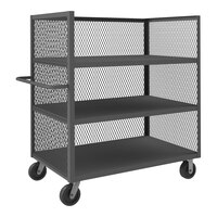 Durham Mfg 36" x 48" 14 Gauge Steel 3-Shelf 3-Sided Mesh Truck with 6" Phenolic Casters - 3,000 lb. Capacity 3ST-EX3648-3-95