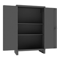 Durham Mfg 48" x 24" x 78" 12 Gauge Steel 2-Shelf Storage Cabinet with Pegboard Panels HDCP244878-2S95