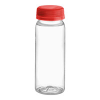 Captiva Containers 4 oz. Round PET Clear Energy Bottle with Red Lid - 650/Case