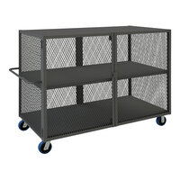 Durham Mfg 30" x 72" 14 Gauge Steel 2-Shelf Security Mesh Truck HTL-3672-DD-2-6PU-95