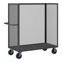 Durham Mfg 30" x 60" 14 Gauge Steel 3-Sided Mesh Truck with 6" Polyurethane Casters - 3,600 lb. Capacity 3ST-EX3060-6PU-95