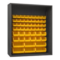 Durham Mfg 60" x 24" x 72" 12 Gauge Steel Enclosed Bin Rack with 54 Yellow Bins 5019-54-95