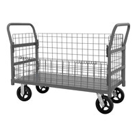 Durham Mfg 30" x 60" 14 Gauge Steel 4-Sided Wire Cart with Drop Gate W4SPTDG-306038-1-8MR95