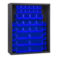 Durham Mfg 48" x 18" x 72" 12 Gauge Steel Enclosed Bin Rack with 42 Blue Bins 5007-42-5295