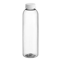 Captiva Containers 16 oz. Round rPET Clear Juice Bottle with White Lid - 186/Case