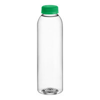 Captiva Containers 16 oz. Round PET Clear Juice Bottle with Green Lid - 186/Case
