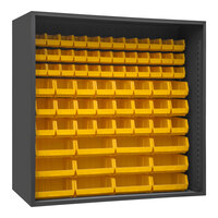 Durham Mfg 72" x 24" x 72" 12 Gauge Steel Enclosed Bin Rack with 72 Yellow Bins 5023-72-95