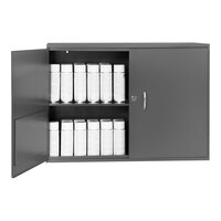 Durham Mfg 33 3/4" x 11 7/8" x 23 7/8" 20 Gauge Steel Slotted 2-Shelf Wall-Mounted Storage Cabinet with Door Pockets 060-95-WSS