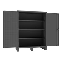 Durham Mfg 60" x 30" x 78" 12 Gauge Steel 3-Shelf Storage Cabinet with Pegboard Panels HDCP306078-3S95