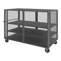 Durham Mfg 36" x 72" 14 Gauge Steel Adjustable 3-Shelf Cage Truck HTL-3672-DD-2AS-95