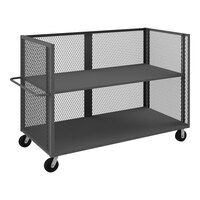 Durham Mfg 36" x 72" 14 Gauge Steel Adjustable 2-Shelf 3-Sided Mesh Truck - 3,000 lb. Capacity 3ST-EX3672-1AS-95