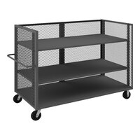 Durham Mfg 36" x 72" 14 Gauge Steel Adjustable 3-Shelf 3-Sided Mesh Truck - 3,000 lb. Capacity 3ST-EX3672-2AS-95