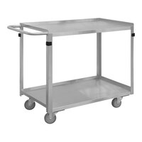 Durham Mfg 21 1/2" x 36" Stainless Steel 2-Shelf Stock Cart SRSC2022362FLD4PU