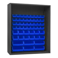 Durham Mfg 60" x 24" x 72" 12 Gauge Steel Enclosed Bin Rack with 54 Blue Bins 5019-54-5295