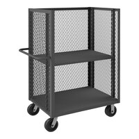 Durham Mfg 30" x 48" 14 Gauge Steel Adjustable 2-Shelf 3-Sided Mesh Truck - 3,000 lb. Capacity 3ST-EX3048-1AS-95