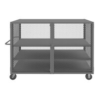 Durham Mfg 44" x 74" 14 Gauge Steel Adjustable 3-Shelf Cage Truck HTL-4474-DD-2AS-95