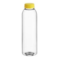 Captiva Containers 16 oz. Round PET Clear Juice Bottle with Yellow Lid - 186/Case