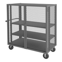 Durham Mfg 30" x 48" 14 Gauge Steel Adjustable 3-Shelf Cage Truck HTL-3048-DD-2AS-95