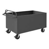 Durham Mfg 30" x 48" 14 Gauge Steel 4-Sided Solid Box Truck with Ergonomic Handle and 6" Phenolic Casters - 2,000 lb. Capacity 4STE-SM-3048-95